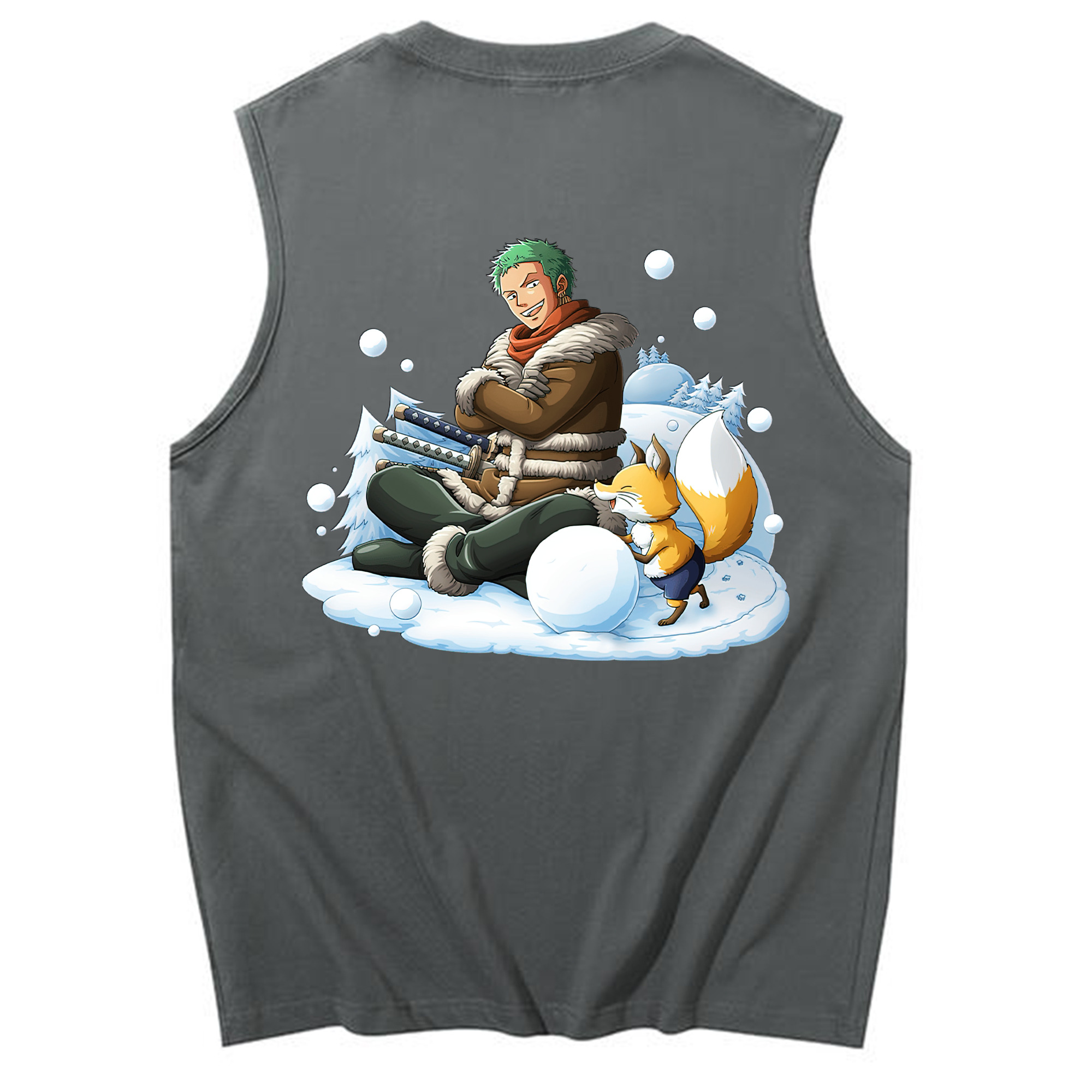 ワンピース ロロノア・ゾロ ONE PIECE Roronoa Zoro コットン100％タンクトップ（背面プリント）